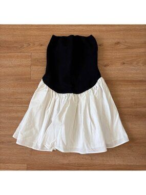 MESHKI Hannah Knit And Linen Mini Strapless Dress BAW NWT Women’s Size M